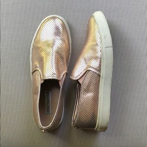 Steve Madden rose gold slip on shoes